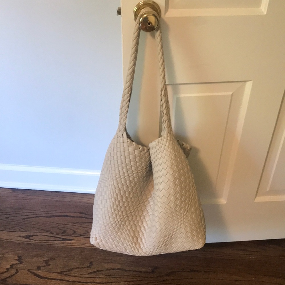 Slouchy woven Anthropologie handbag